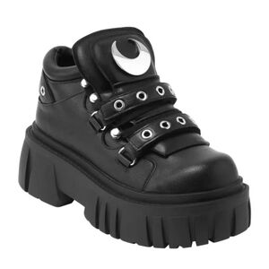 Killstar Black Platform Shoes with Silver Accents